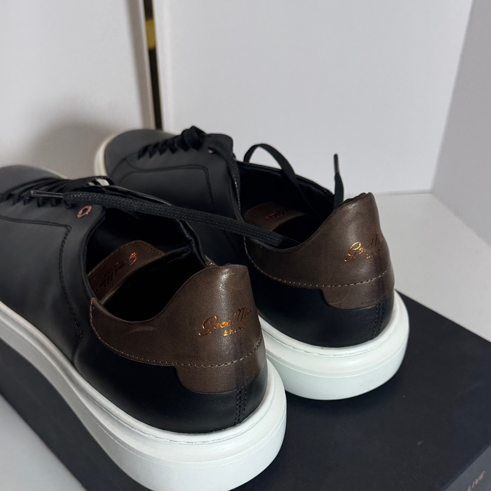 Good man brand Black Leather Men's Shoes - Picture 4 of 5